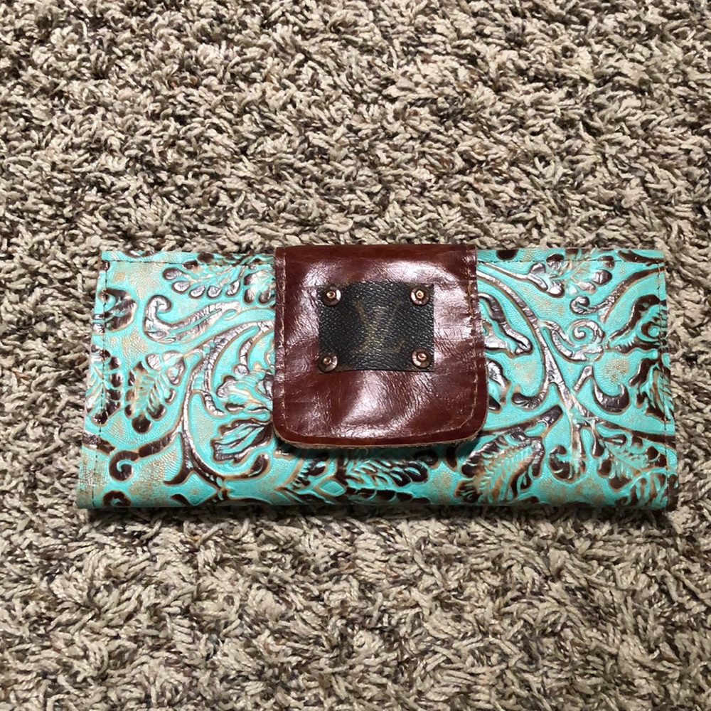 Handmade genuine leather oversized wallet.